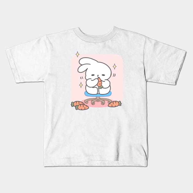 The Bunny Chair Pose, a Leap into Serenity! Kids T-Shirt by LoppiTokki